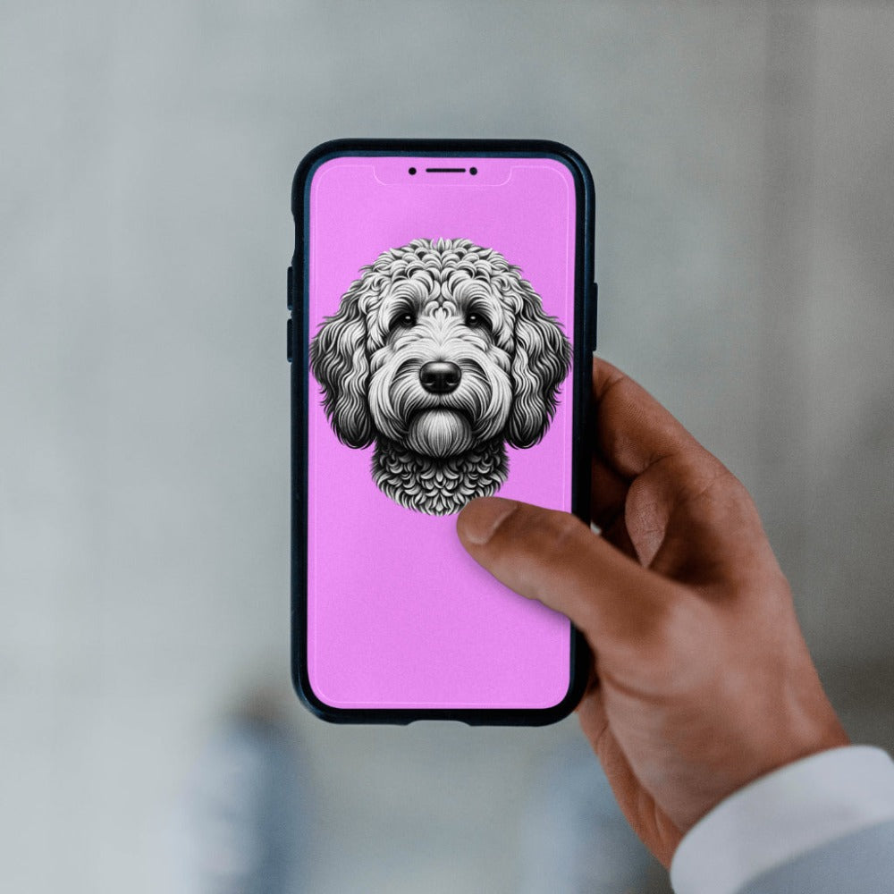 Golden doodle phone mockup image