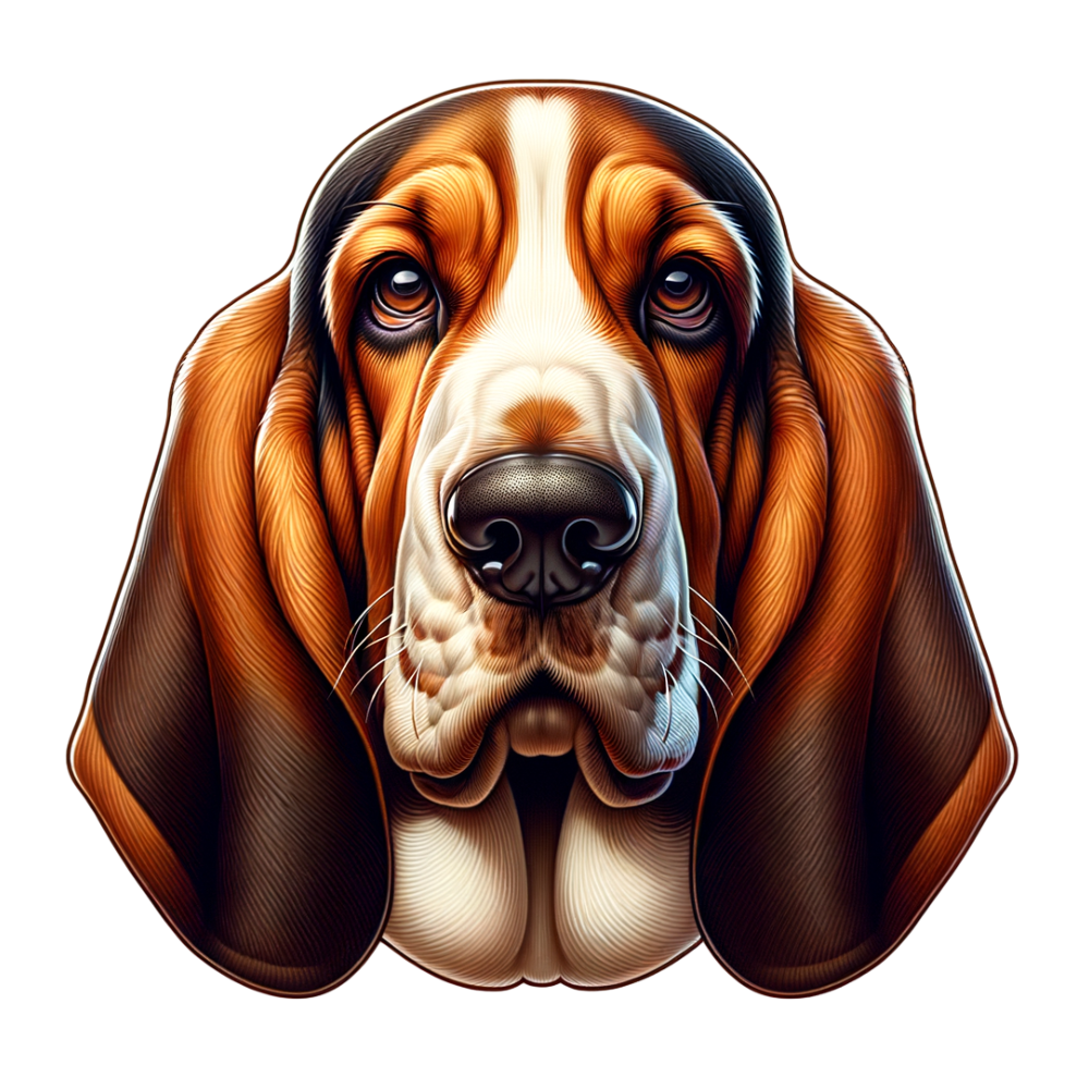 Basset hound closeup png transparent file