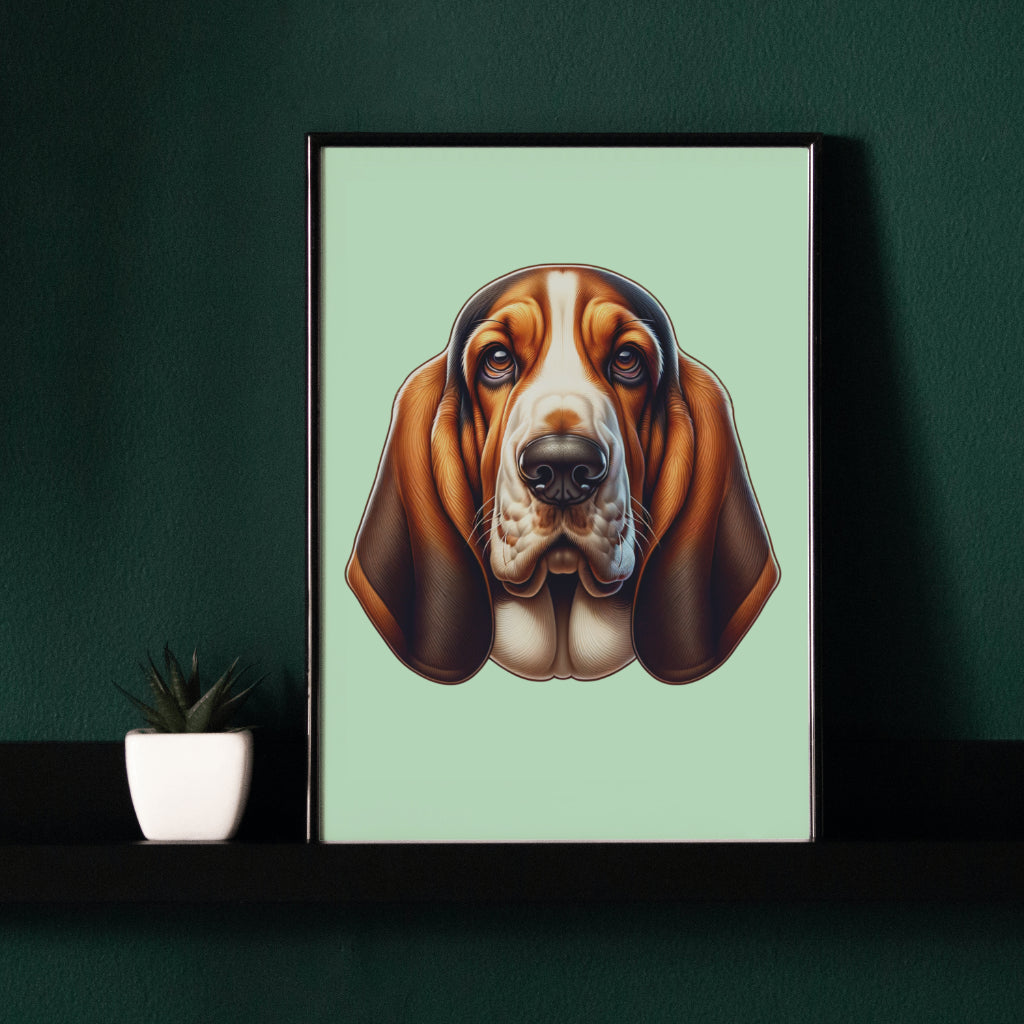 Basset hound mockup wall art