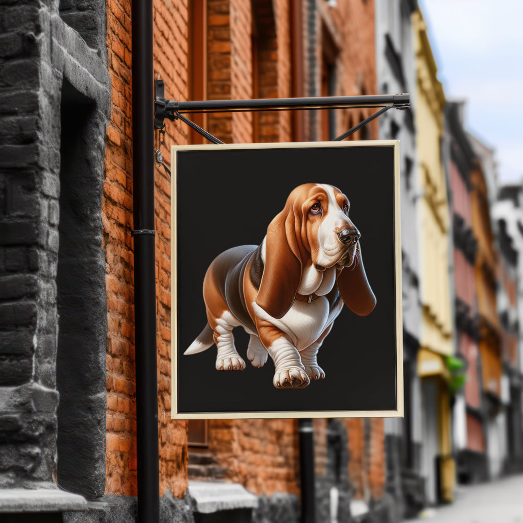 Basset hound mockup shop sign