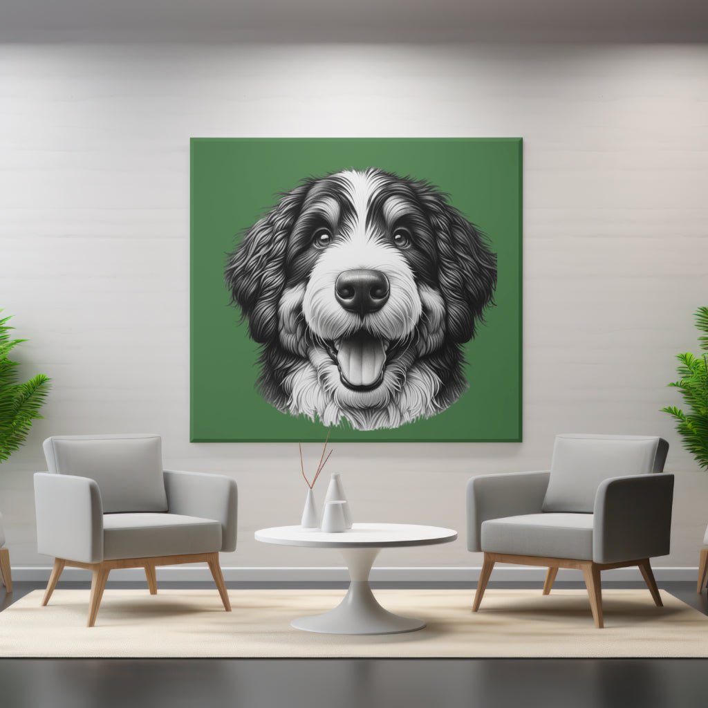 Bernedoodle wallart mockup