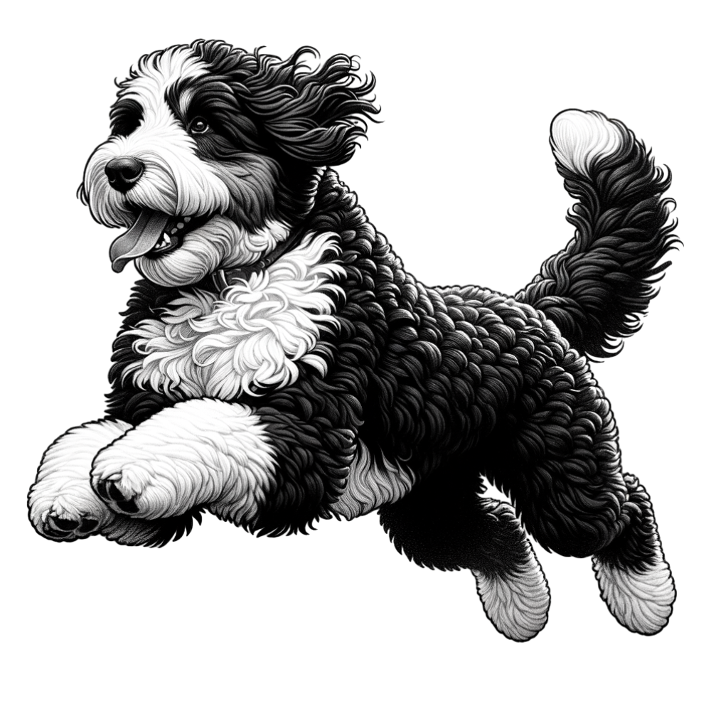 Bernedoodle run png transparent background