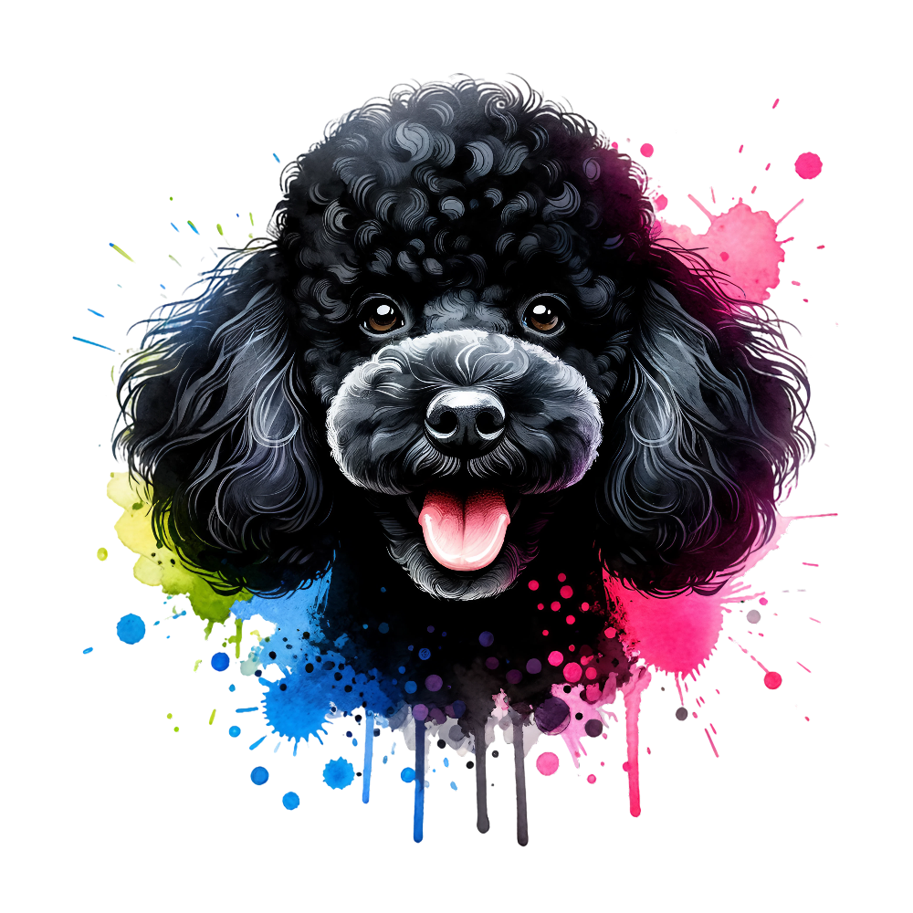 Black poodle color png file transparent background