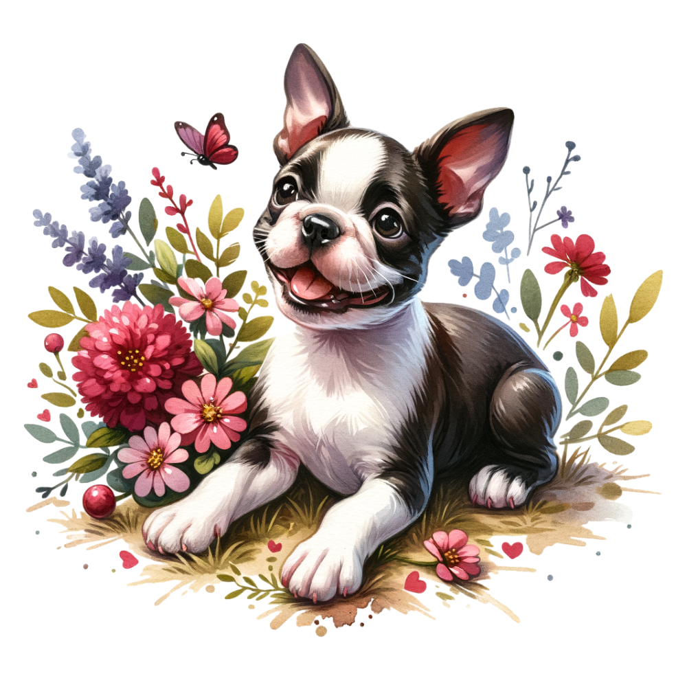 Boston terrier nursery png transparent background