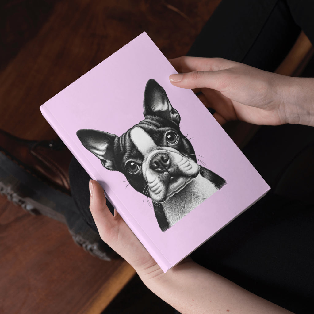 Boston terrier book cover mockup