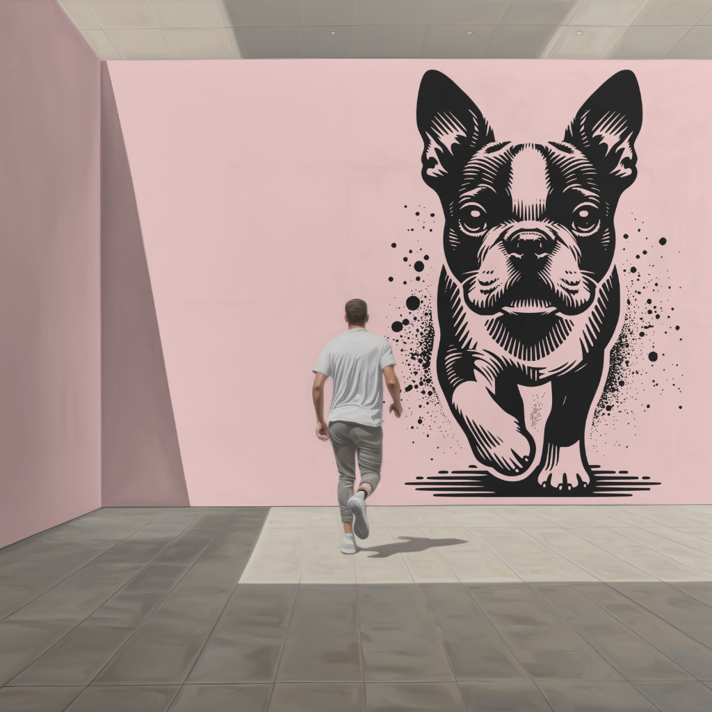 Boston terrier wallart mockup