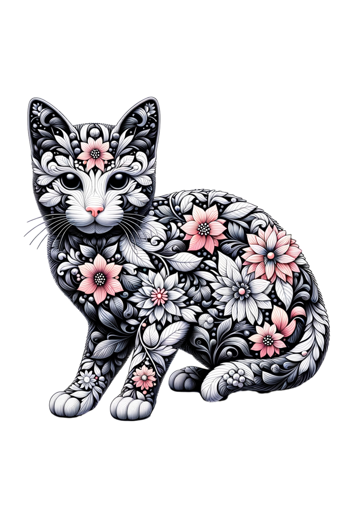 Fantasy Art Design  Floral cat