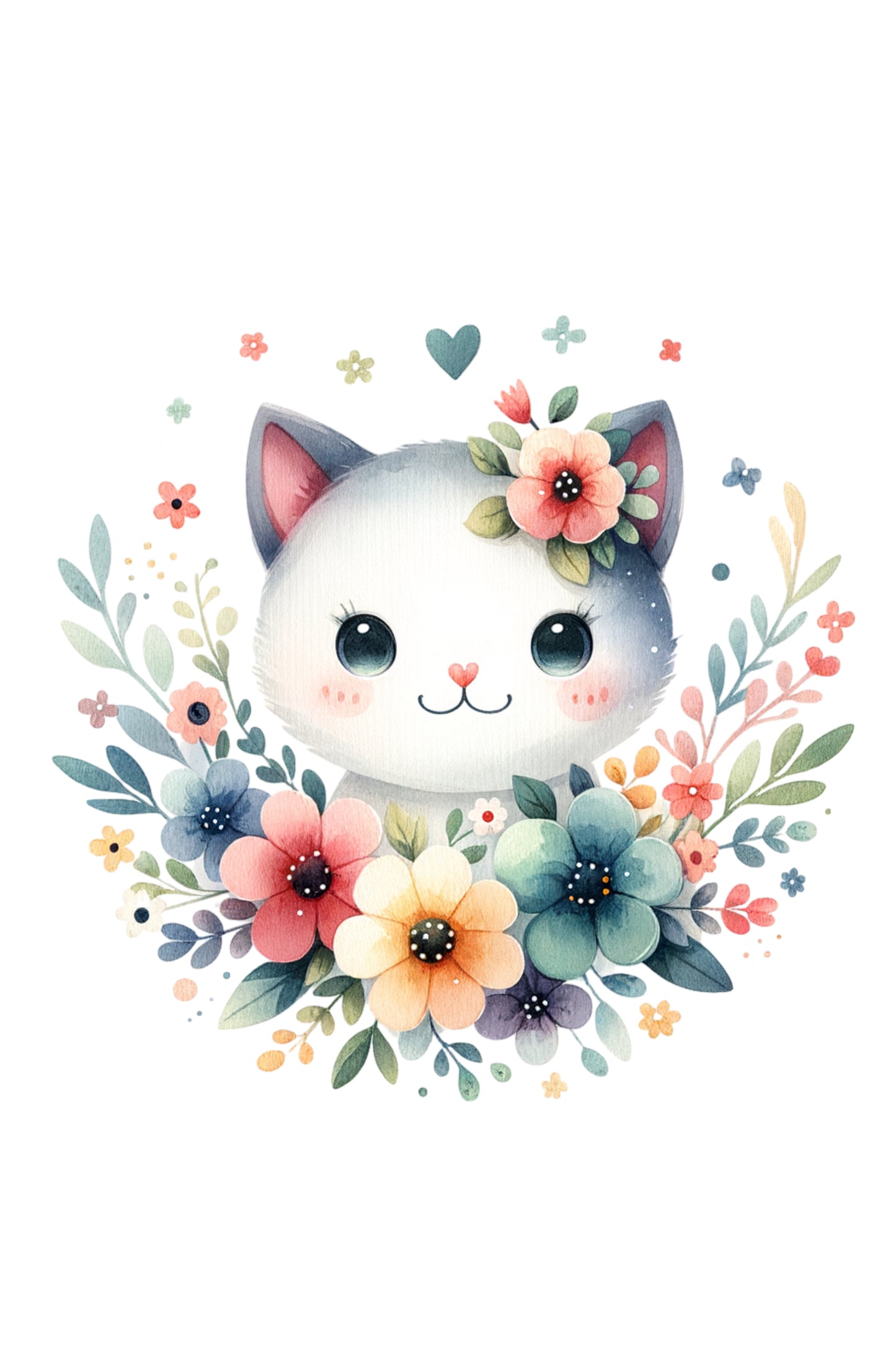 Fantasy Art Design  Floral cat