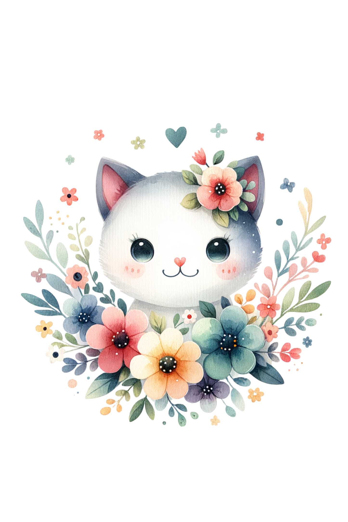 Fantasy Art Design  Floral cat