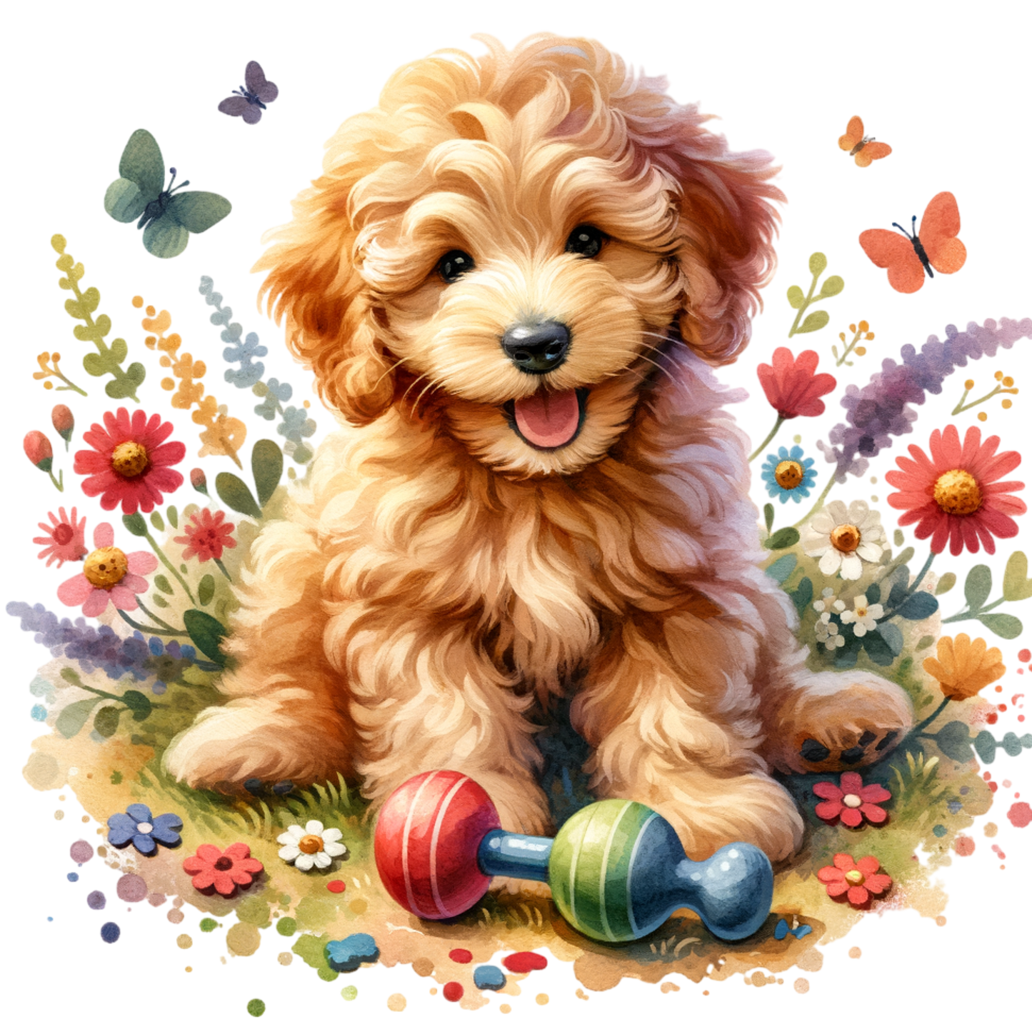 Fantasy Art Design Golden Doodle dog