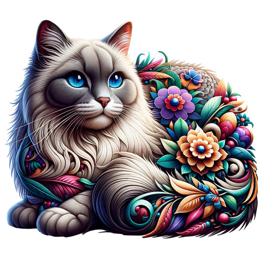 Floral cat jpg file
