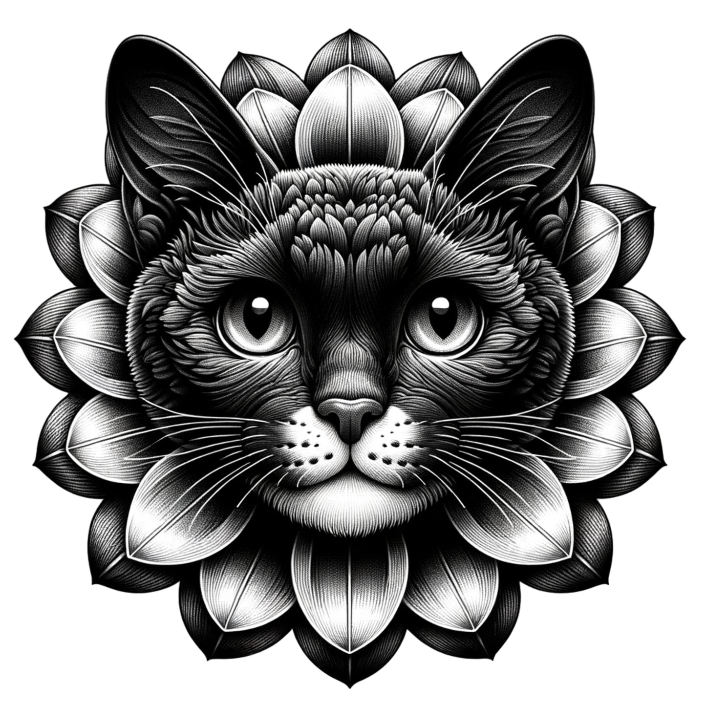 Fantasy Art Design  Floral cat