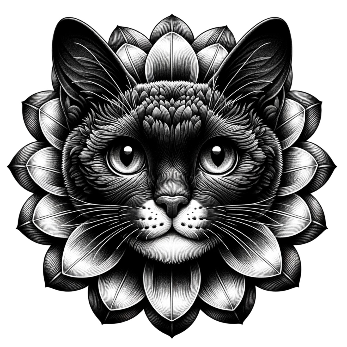 Fantasy Art Design  Floral cat