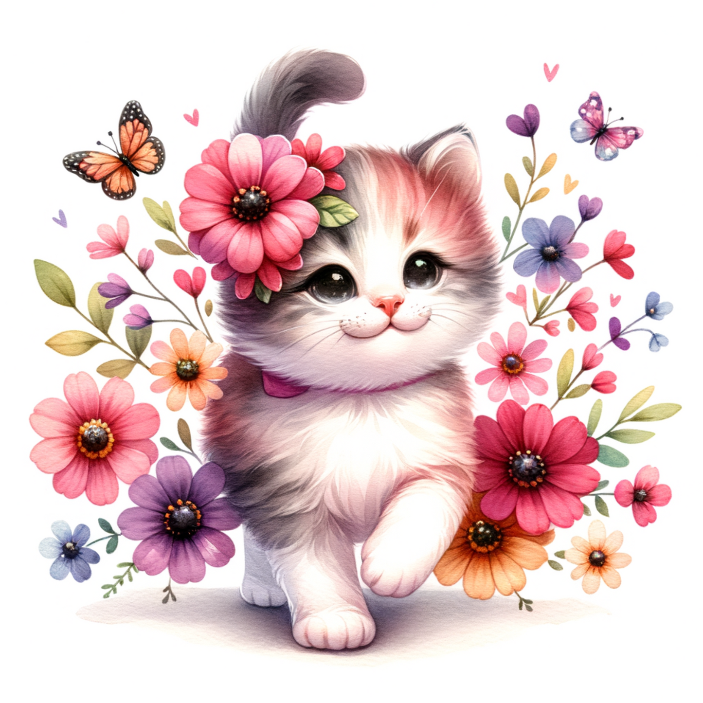 Fantasy Art Design  Floral cat