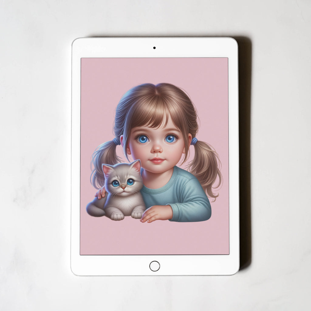 Fantasy art design Nursery  girl print