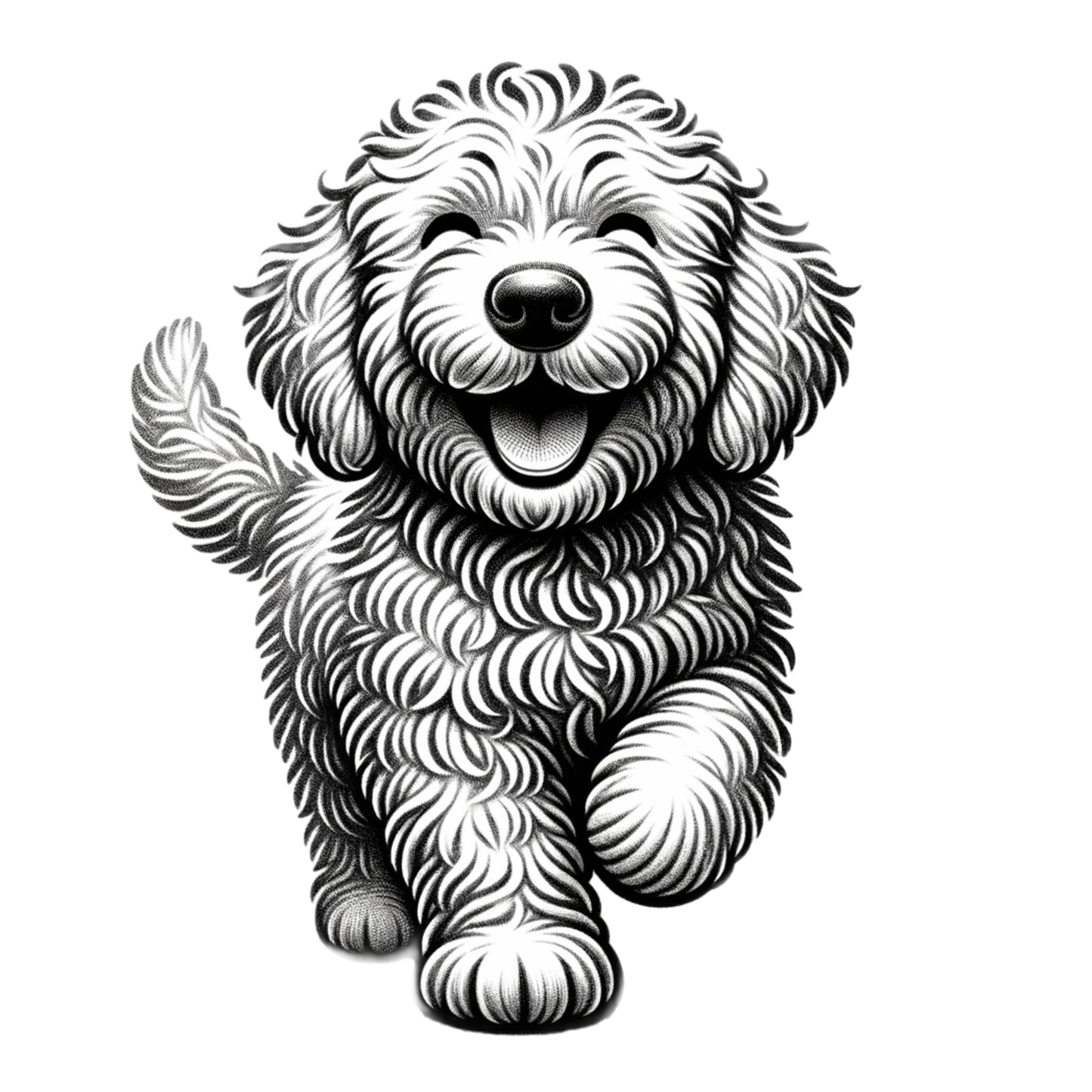 Fantasy Art Design Golden Doodle dog