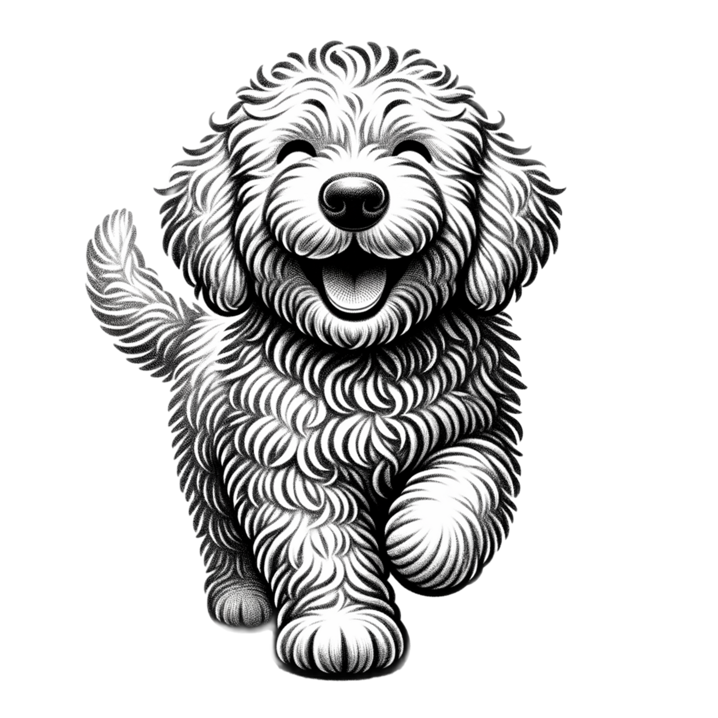 Fantasy Art Design Golden Doodle dog