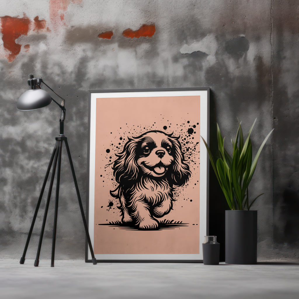 Spaniel wallart mockup